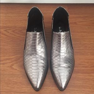 L.A.M.B. Memento Booties in Silver Womens 37